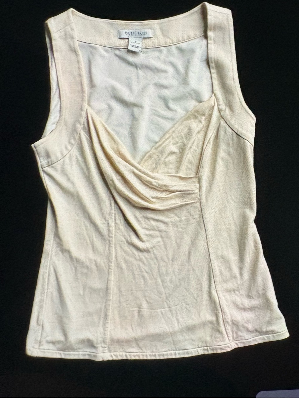 White House Black Market 100% Silk Ivory Sleeveless Top